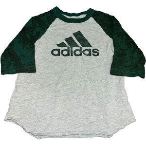 Boys Adidas Grey/Green T-Shirt Size XS